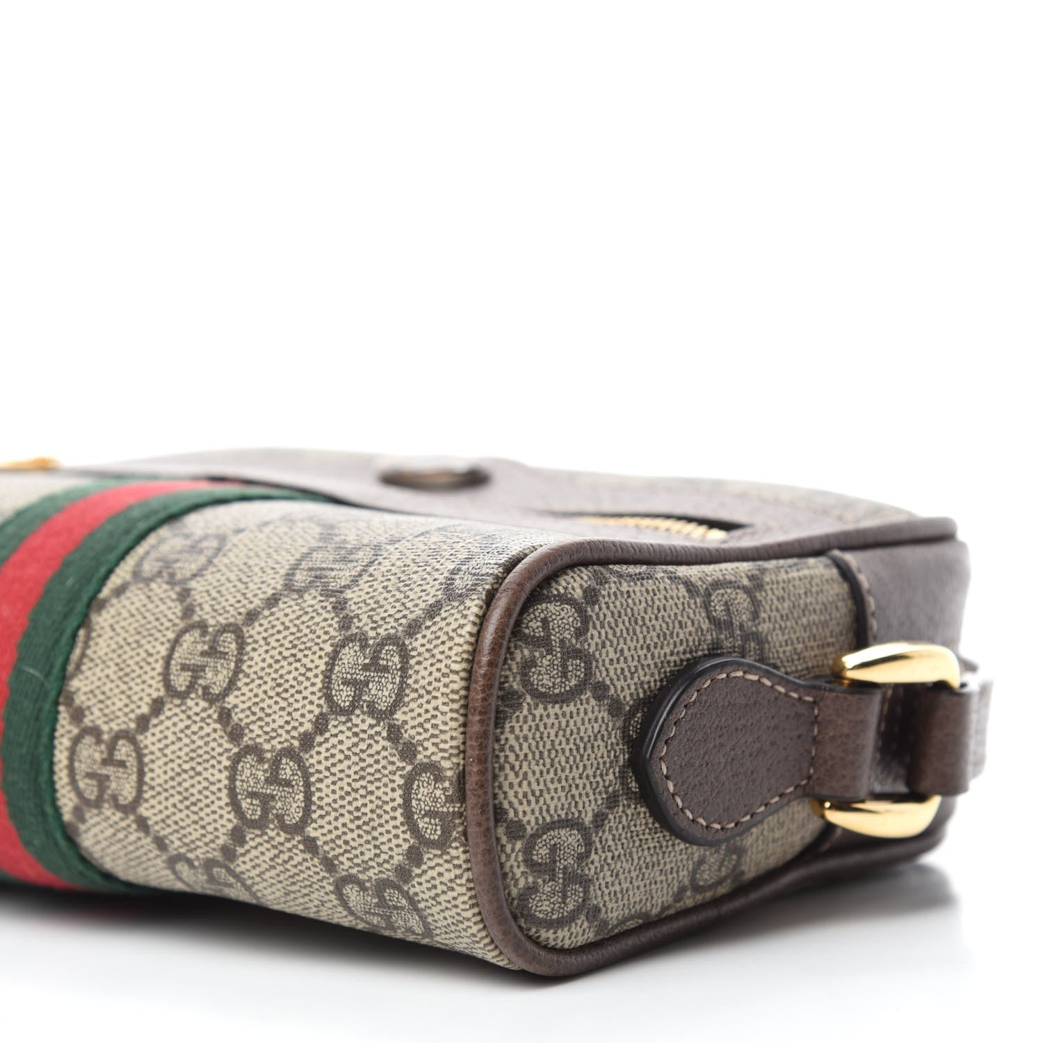 Gucci GG Supreme Monogram Web Mini Ophidia Shoulder Bag Brown 7 of 13