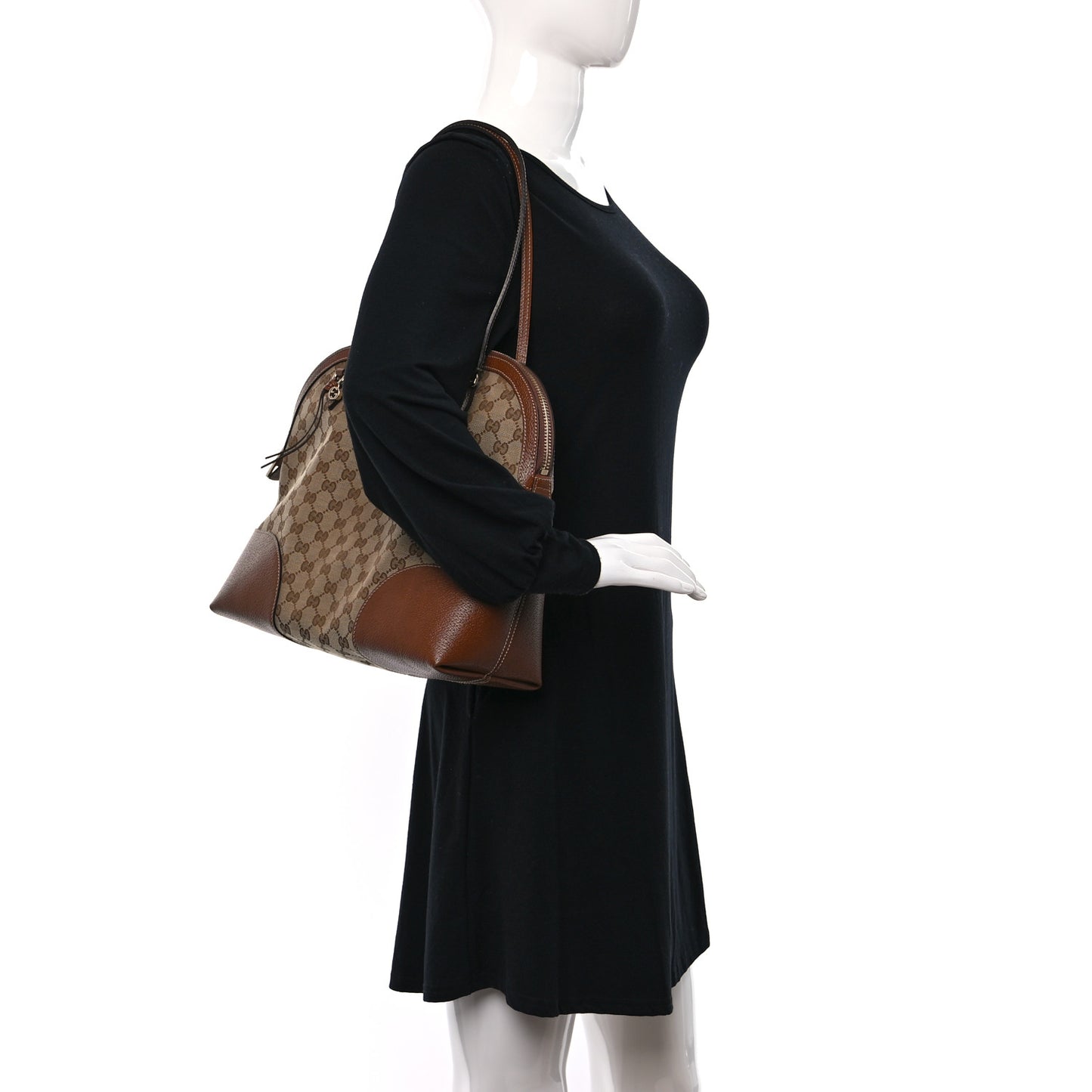 Monogram Medium Bree Shoulder Bag Beige Tabacco