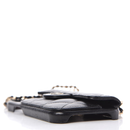 Chanel Lambskin Quilted iPhone XII Pro Holder With Chain Black 4 of 7