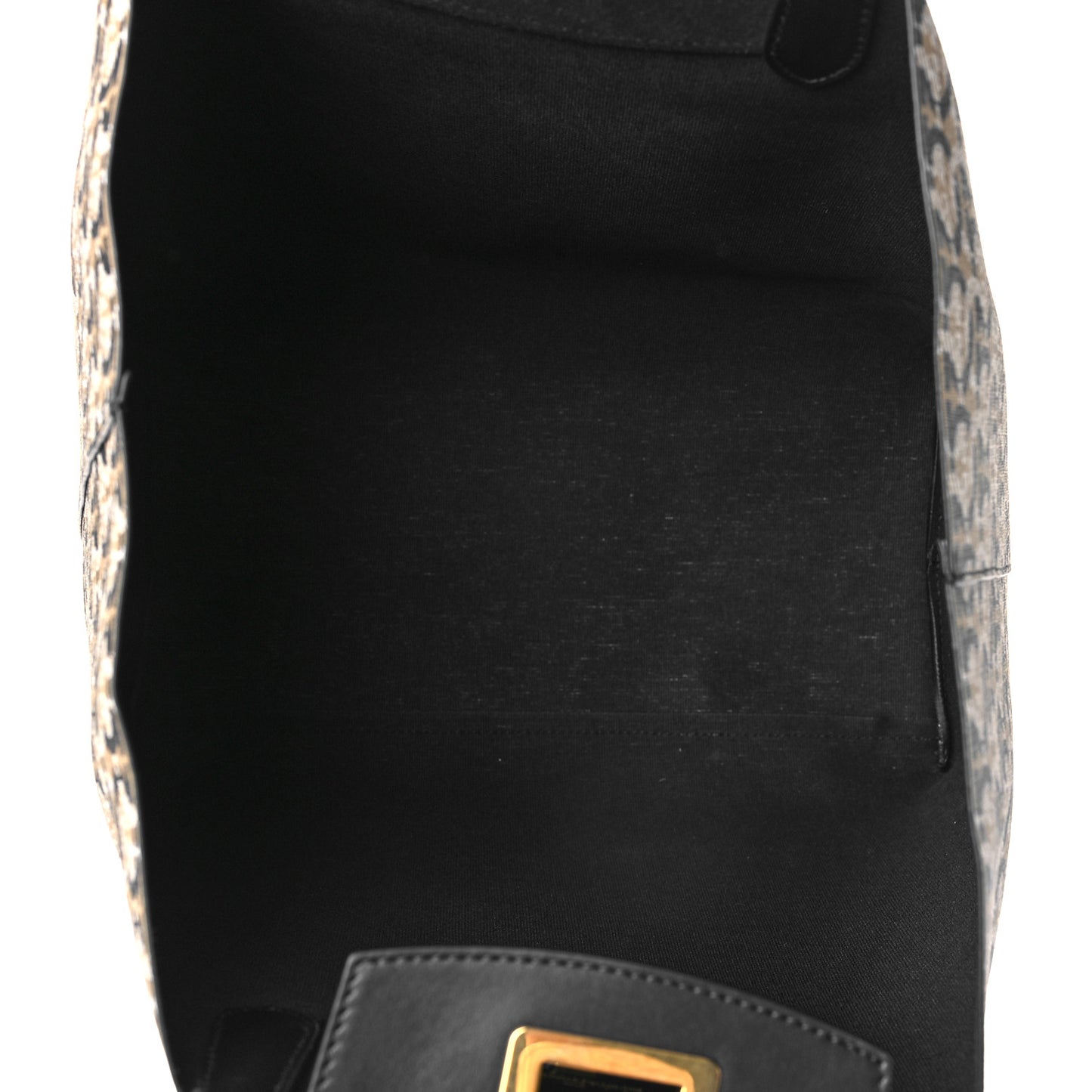 Canvas Calfskin Gancini Bag Black