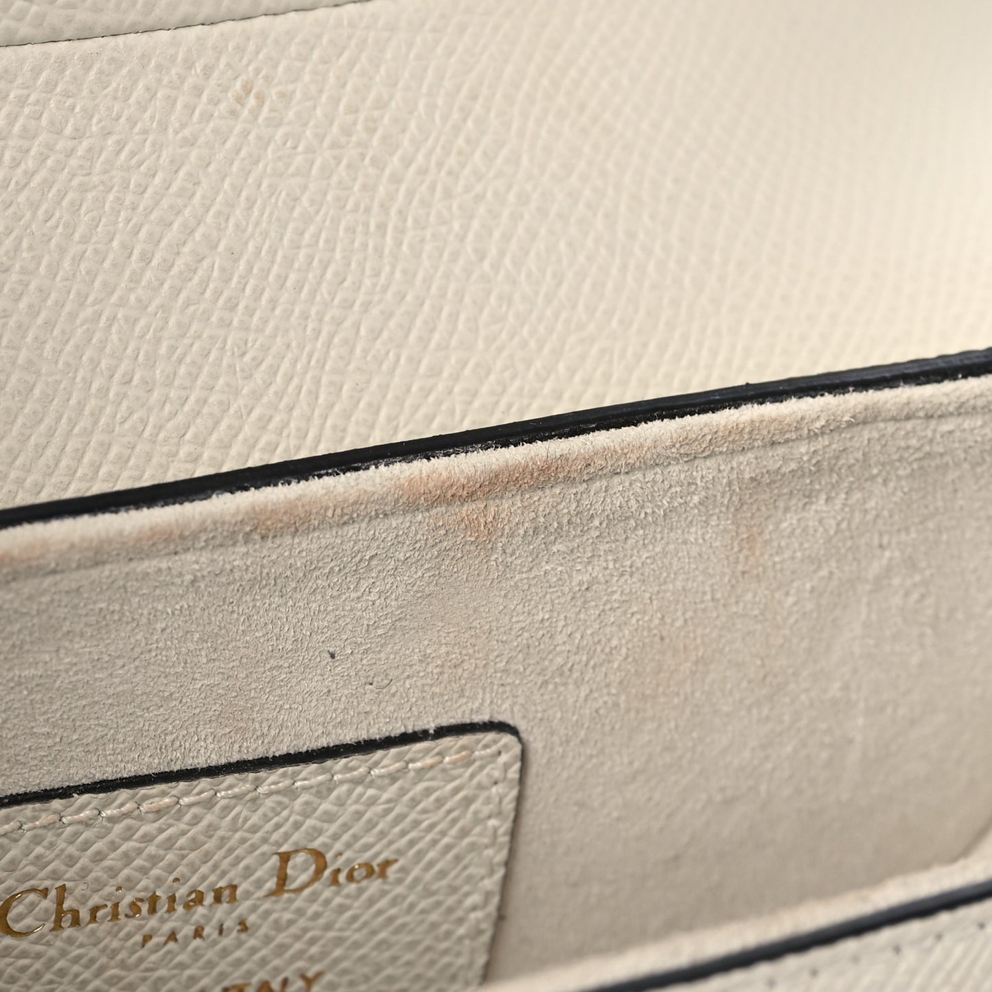 Grained Calfskin Mini Saddle Bag With Strap White