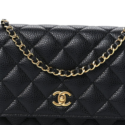 Chanel Caviar Quilted CC Turnlock Wallet On Chain WOC Black 8 of 11