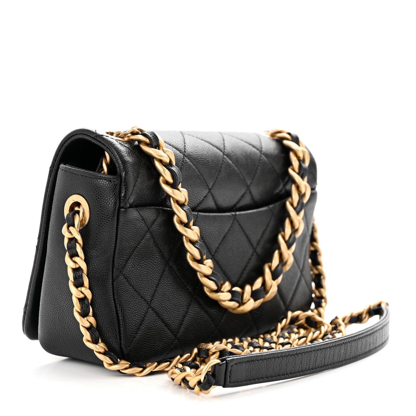 Caviar Quilted Small Fashion Therapy Flap Bag Black