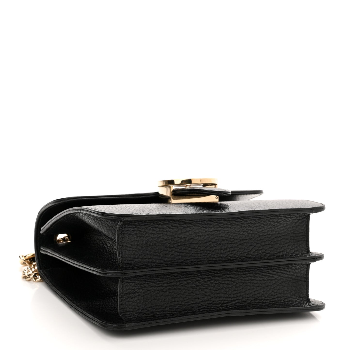 Dollar Calfskin Small Interlocking G Shoulder Bag Black