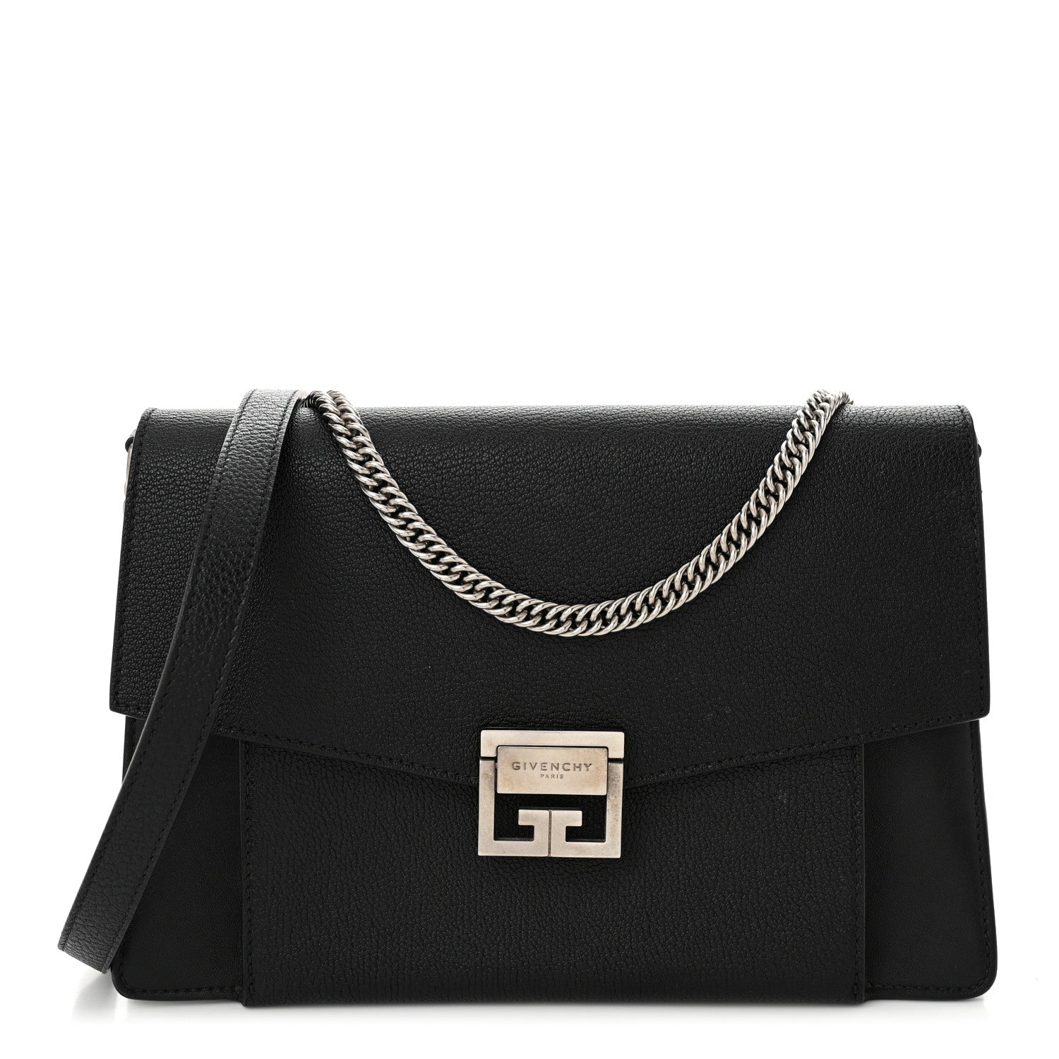 Givenchy Sugar Goatskin Medium GV3 Shoulder Bag Black 1 of 9