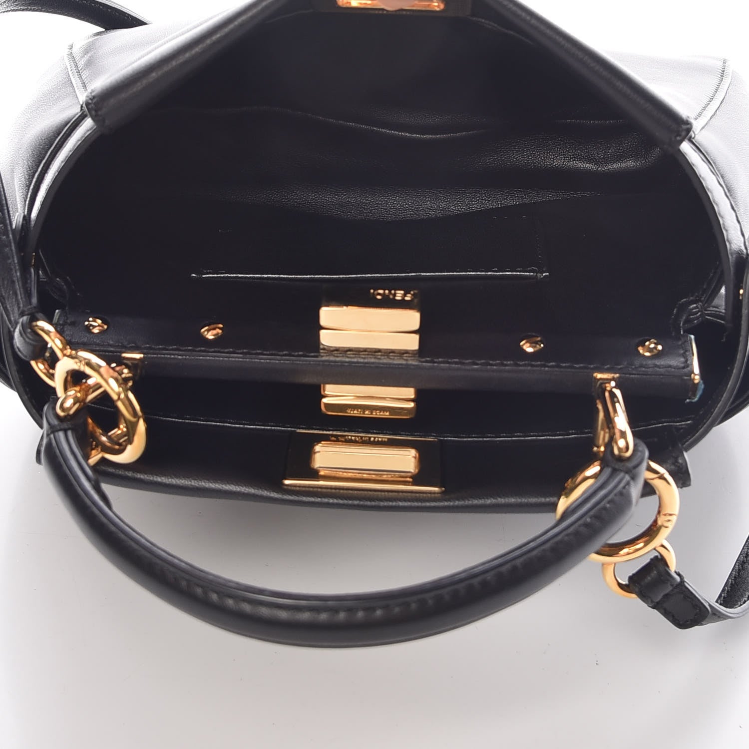 Fendi Nappa Mini Peekaboo Iconic Satchel Black 6 of 11