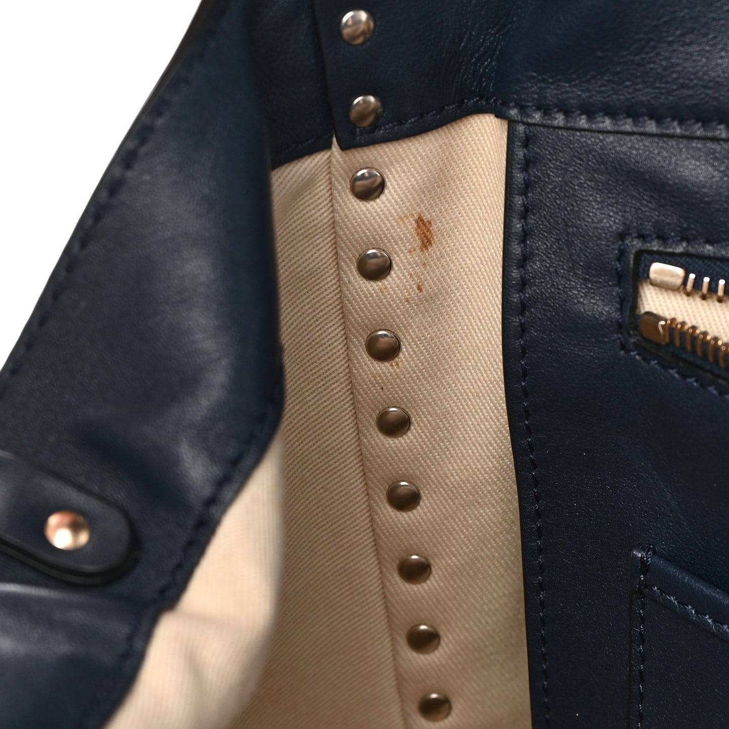 Vitello Medium Rockstud Tote Marine