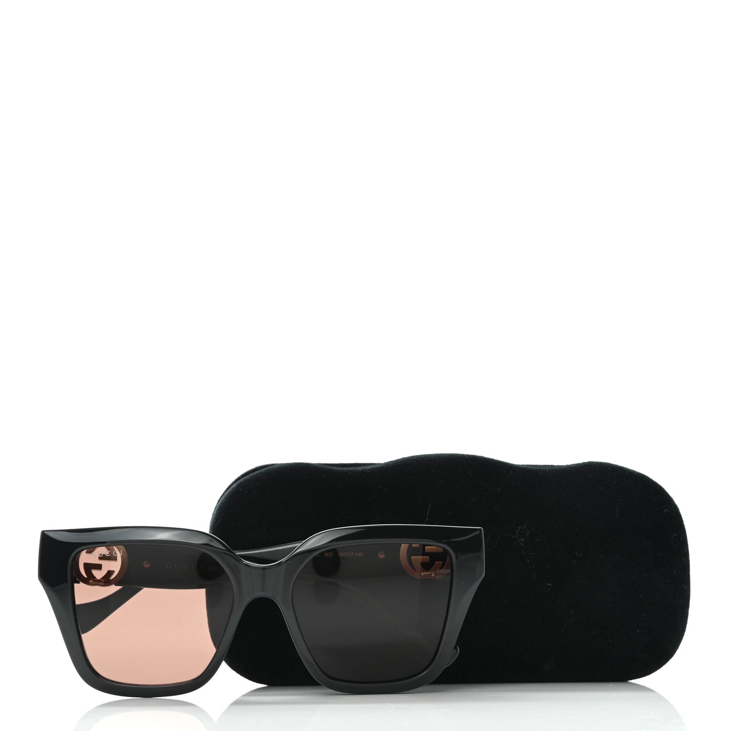 Acetate Square Frame Chain Sunglasses GG1023S Black