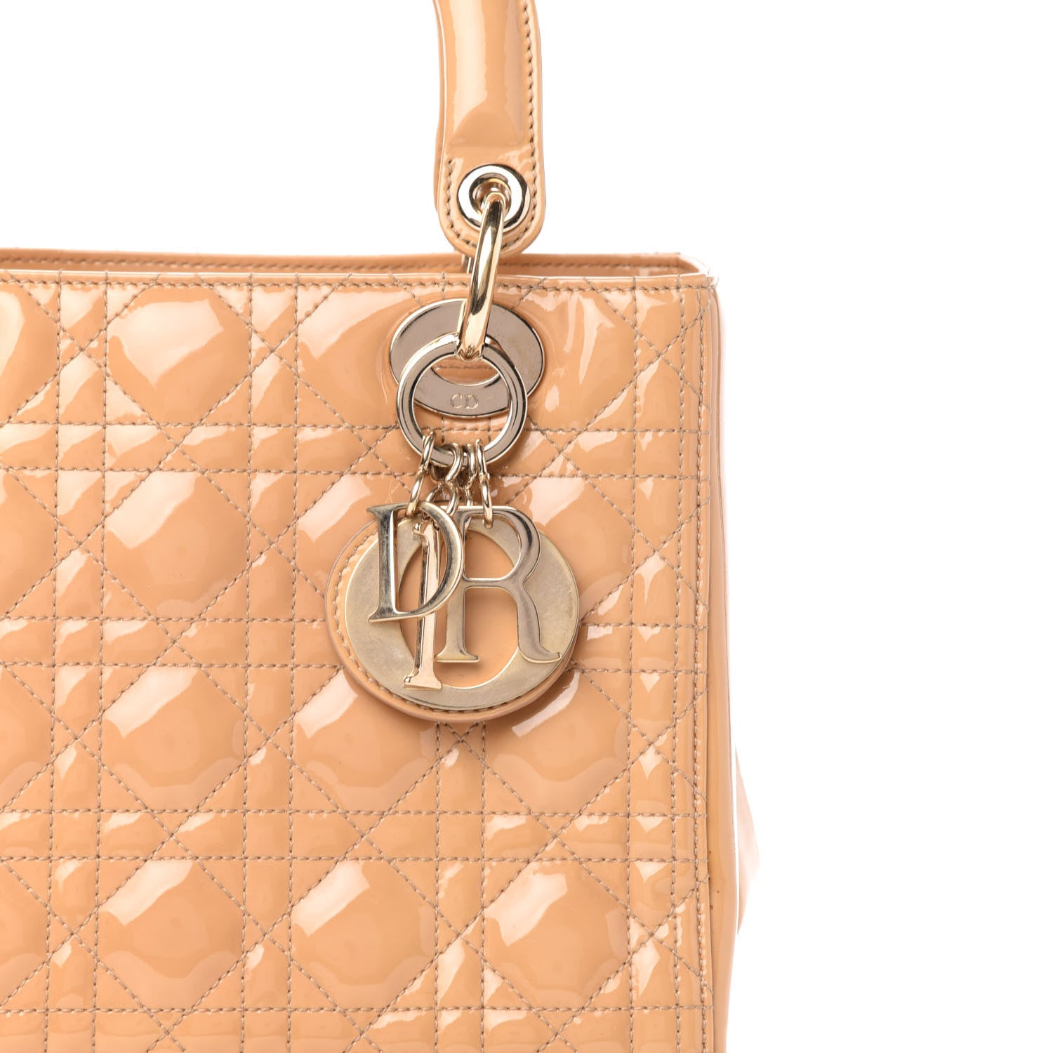Christian Dior Patent Cannage Medium Lady Dior Beige 14 of 14