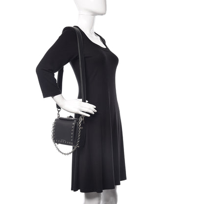 Alexander McQueen Fine Grain Goatskin Perforated Box Shoulder Bag 16 Black 2 of 16