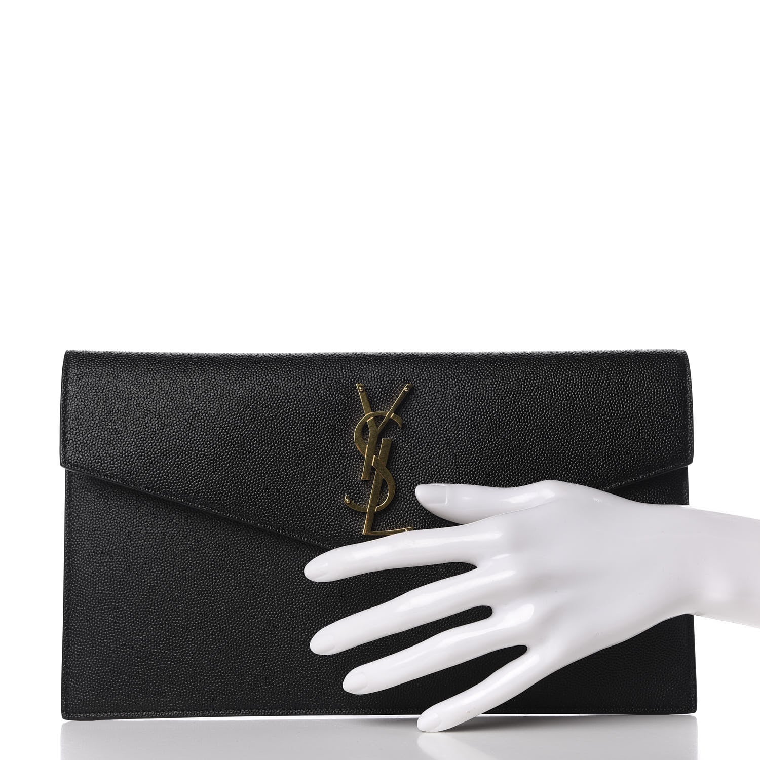 Saint Laurent Grain De Poudre Uptown Pouch Black 2 of 7