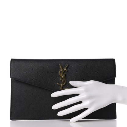 Saint Laurent Grain De Poudre Uptown Pouch Black 2 of 7