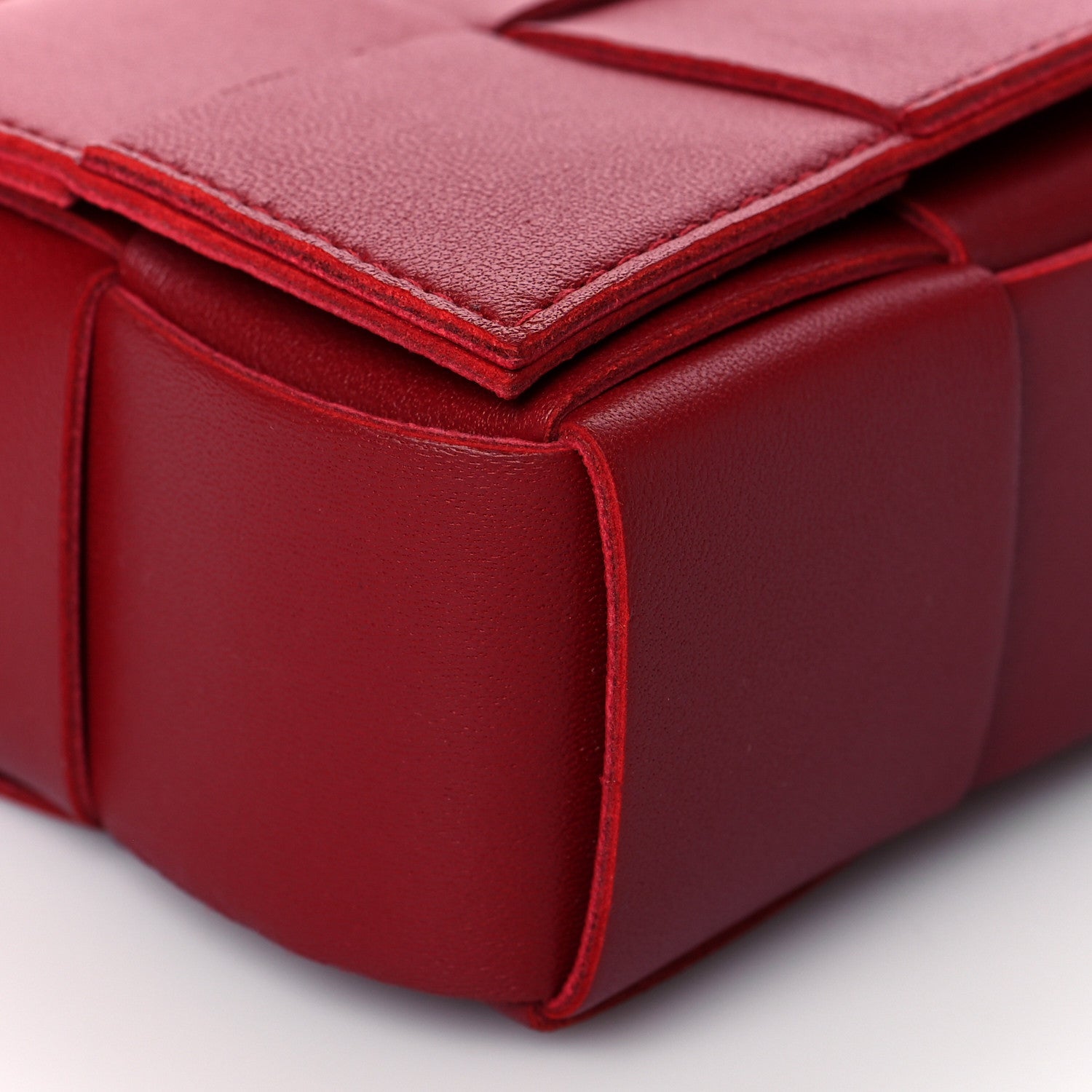 Bottega Veneta Lambskin Maxi Intrecciato Extra Mini Cassette Crossbody Bag Bordeaux 7 of 8