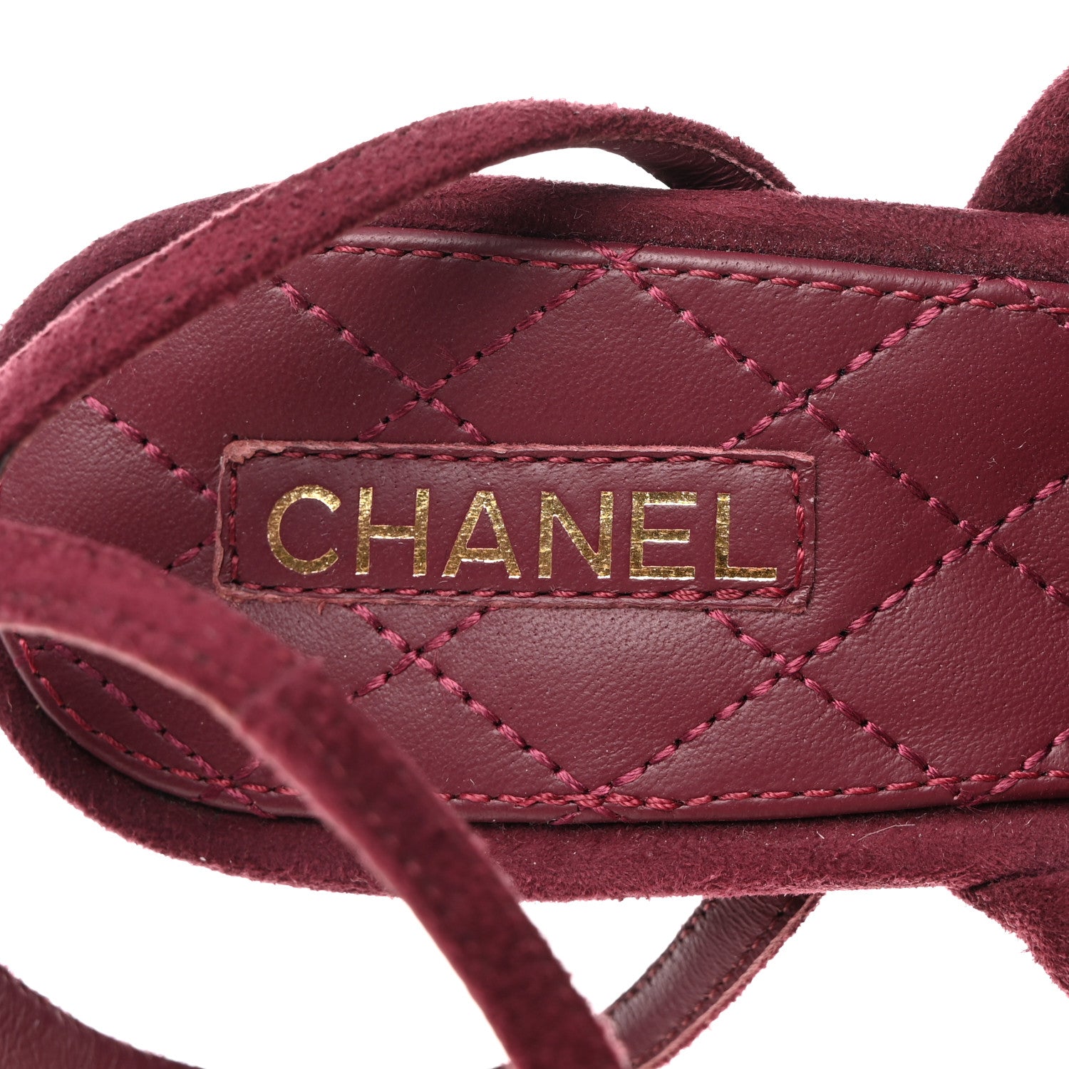 Chanel Kid Suede Chain Braided Sandals 39 Burgundy 6 of 8