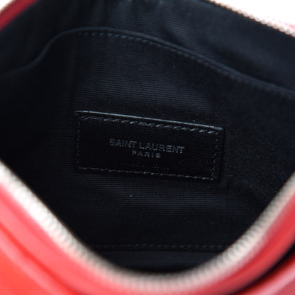 Saint Laurent Grain De Poudre Chevron Monogram Bill Pouch Red 6 of 8