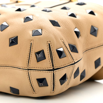 Fendi Calfskin Studded Medium B Fab Drawstring Tote Miel Scuro 10 of 18