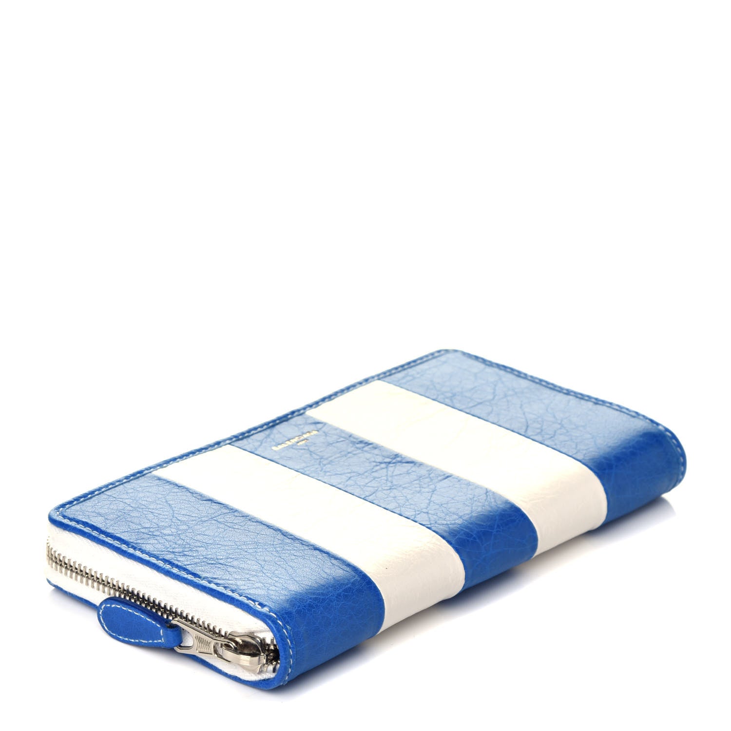 Balenciaga Veau Arena Multicolore Bazar Continental Zip Around Wallet Bleu Lazuli White 4 of 7