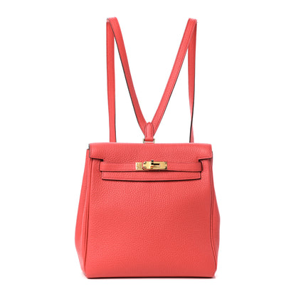 Hermes Taurillon Clemence Kelly Ado Backpack Bougainvillea 1 of 10