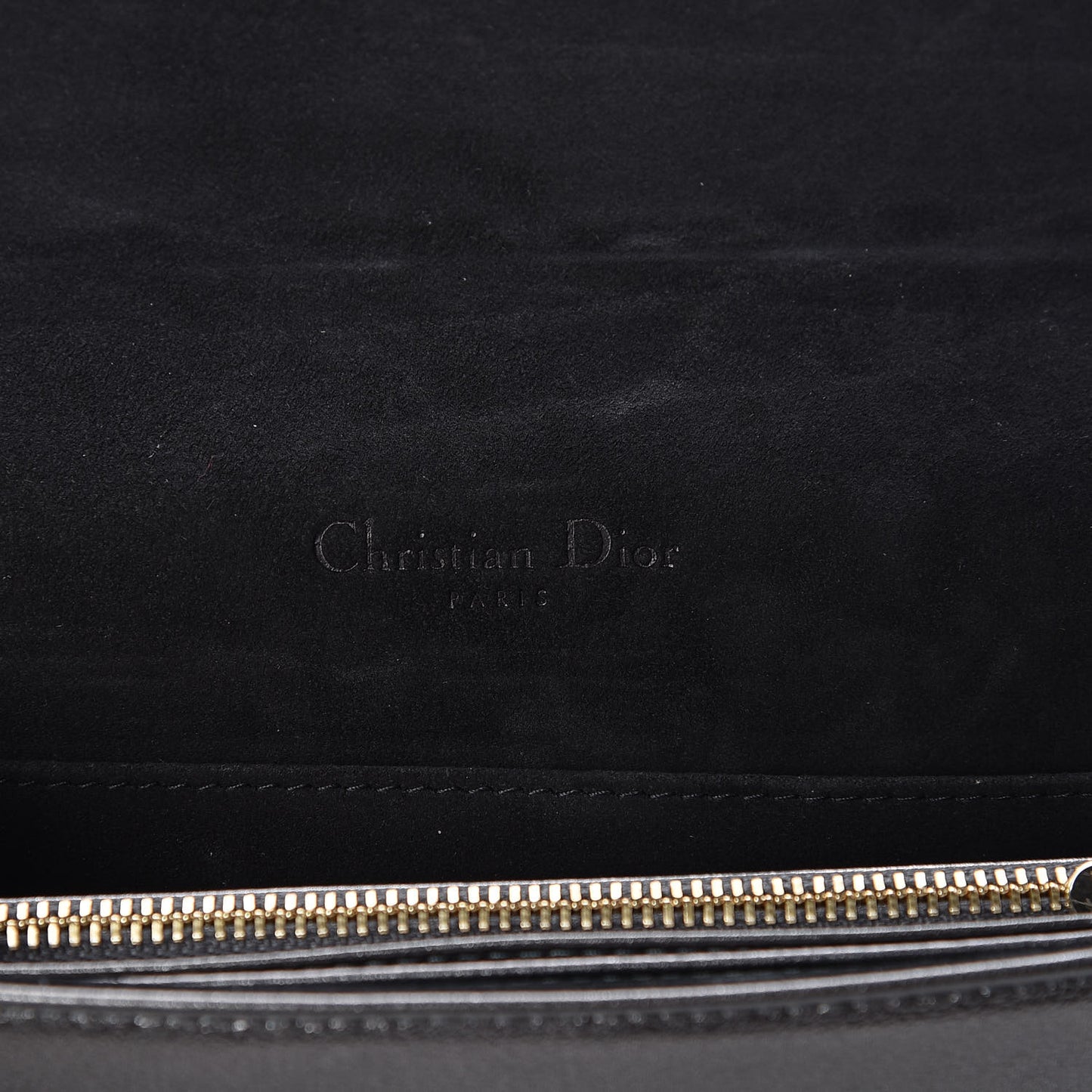 Metallic Calfskin Cannage Lady Dior Convertible Clutch Gunmetal
