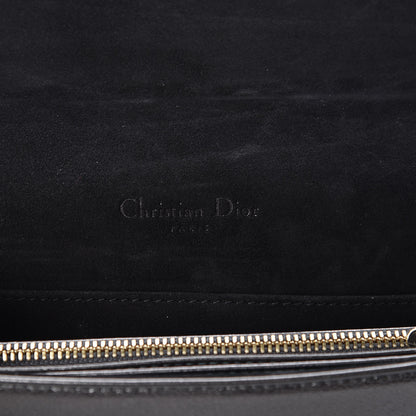 Christian Dior Metallic Calfskin Cannage Lady Dior Convertible Clutch Gunmetal 8 of 10