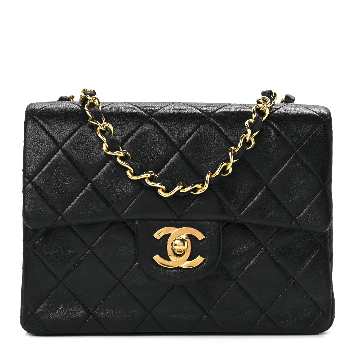 Chanel Lambskin Quilted Mini Square Flap Bag Black 1 of 12