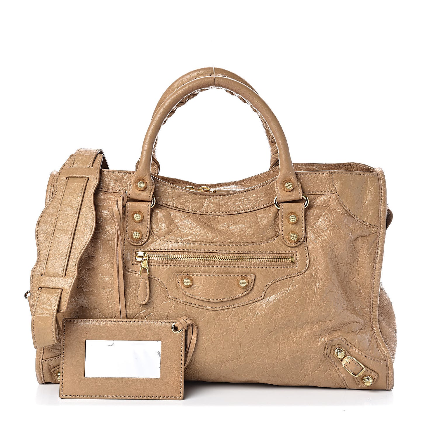 Agneau Giant 12 Gold Hardware City Beige Nougatine