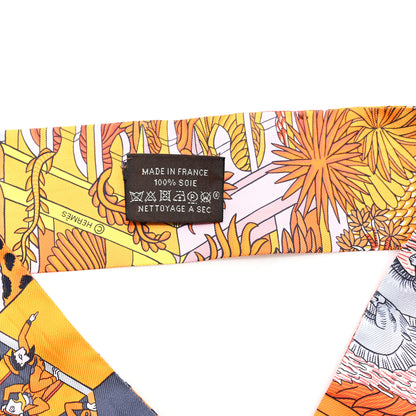 Hermes Silk Animapolis Plumetis Twilly 3 of 3