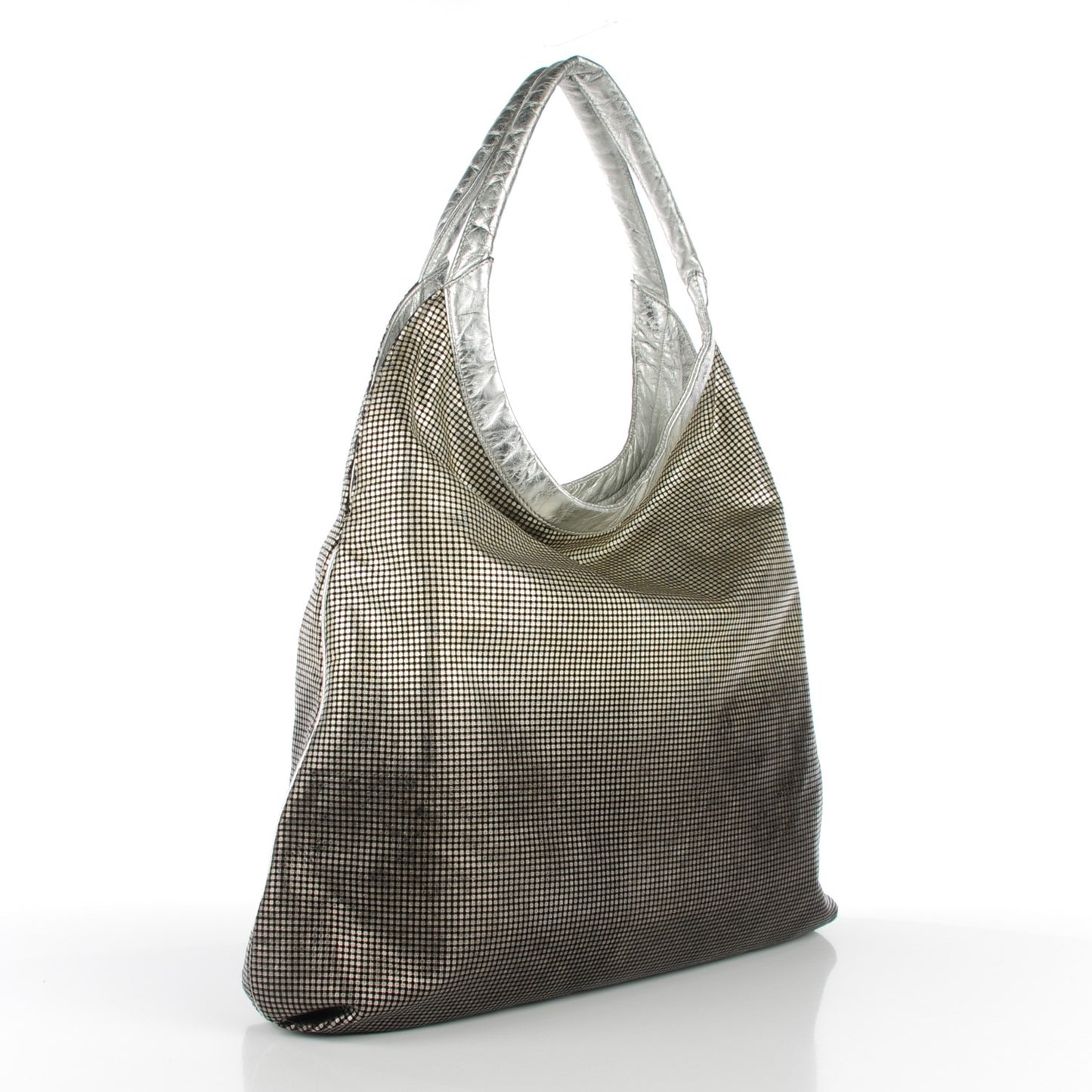 Metallic Perforated Lambskin Hollywood Hobo Silver
