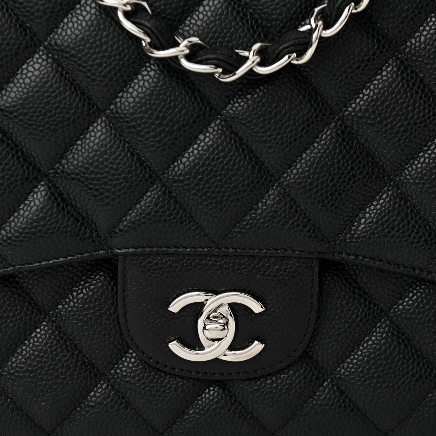 Caviar Quilted Jumbo Single Flap Black