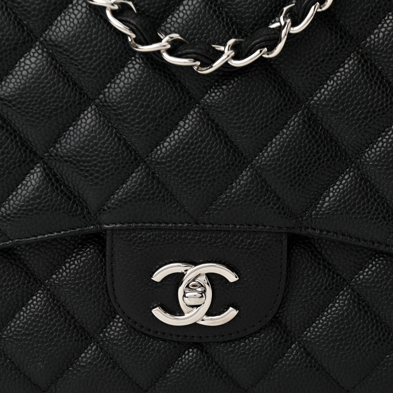 Chanel Caviar Quilted Jumbo Single Flap Black 8 of 11