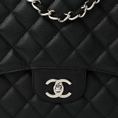 Chanel Caviar Quilted Jumbo Single Flap Black 8 of 11