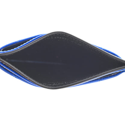 Saint Laurent Grain De Poudre Matelasse Chevron Credit Monogram Card Case Blue Majorelle 7 of 9