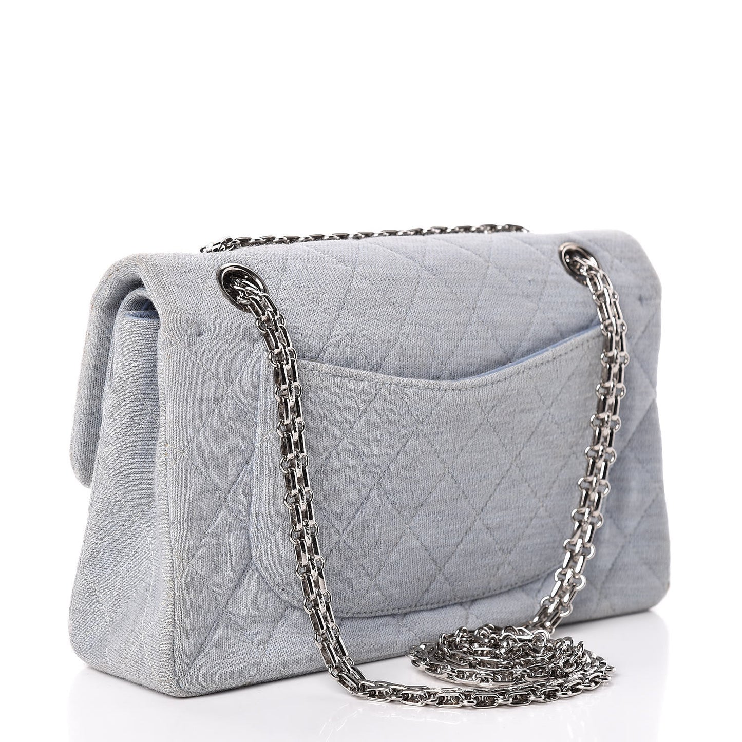 Jersey Quilted Small Double Flap Blue