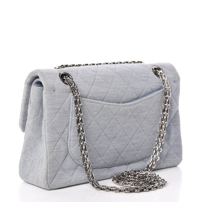 Chanel Jersey Quilted Small Double Flap Blue 3 of 20