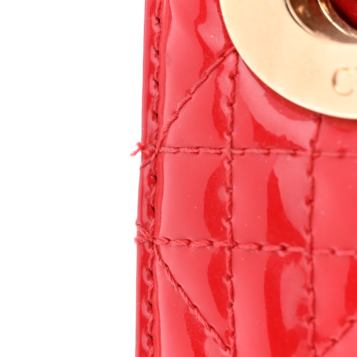 Christian Dior Patent Cannage Mini Lady Dior Red 12 of 12