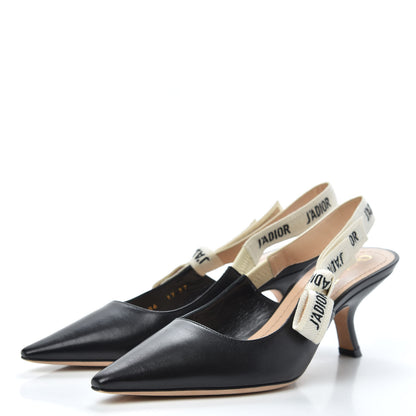Christian Dior Lambskin Ribbon J'Adior Slingback 65mm Pumps 37 Black 3 of 9