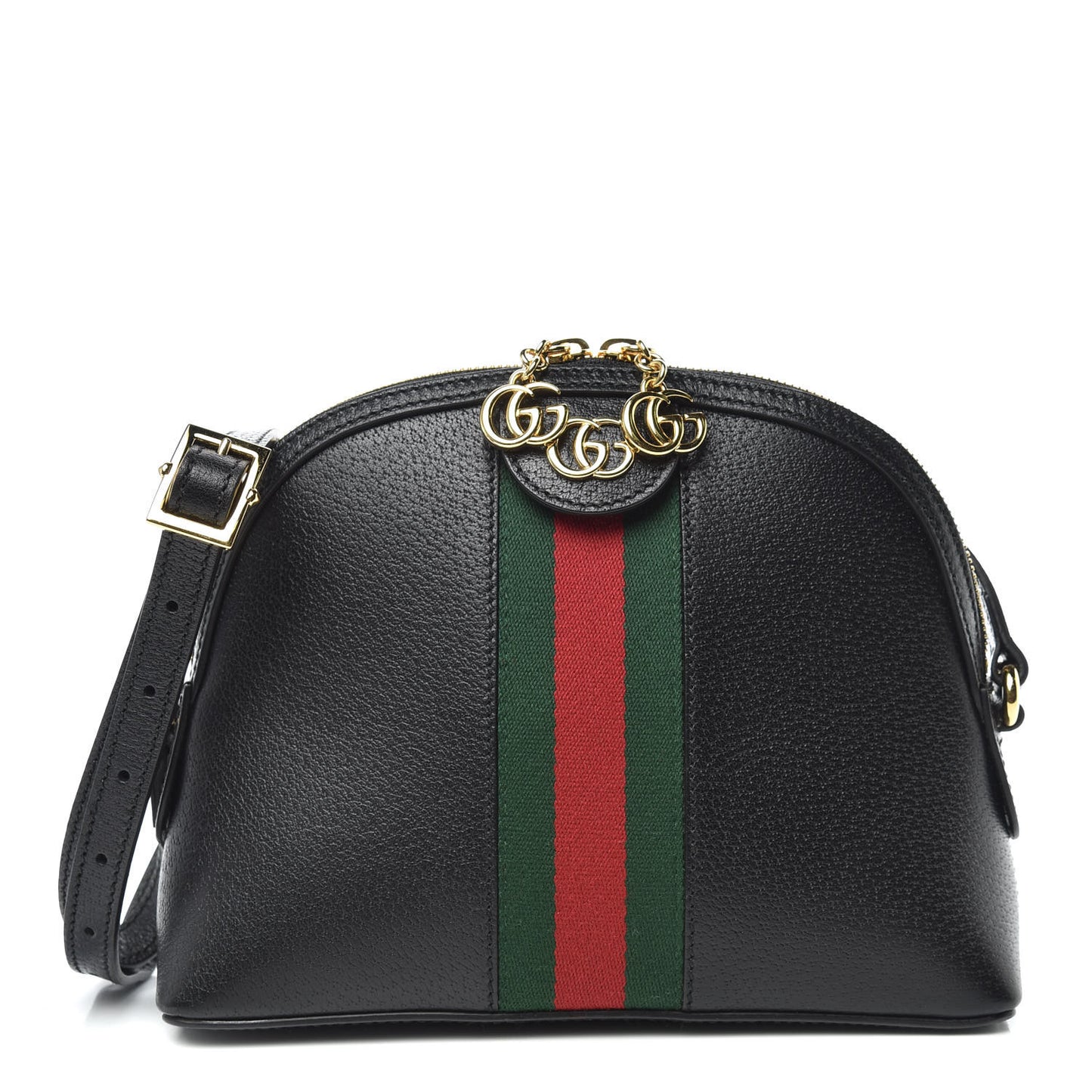 Calfskin GG Web Small Ophidia Dome Shoulder Bag Black