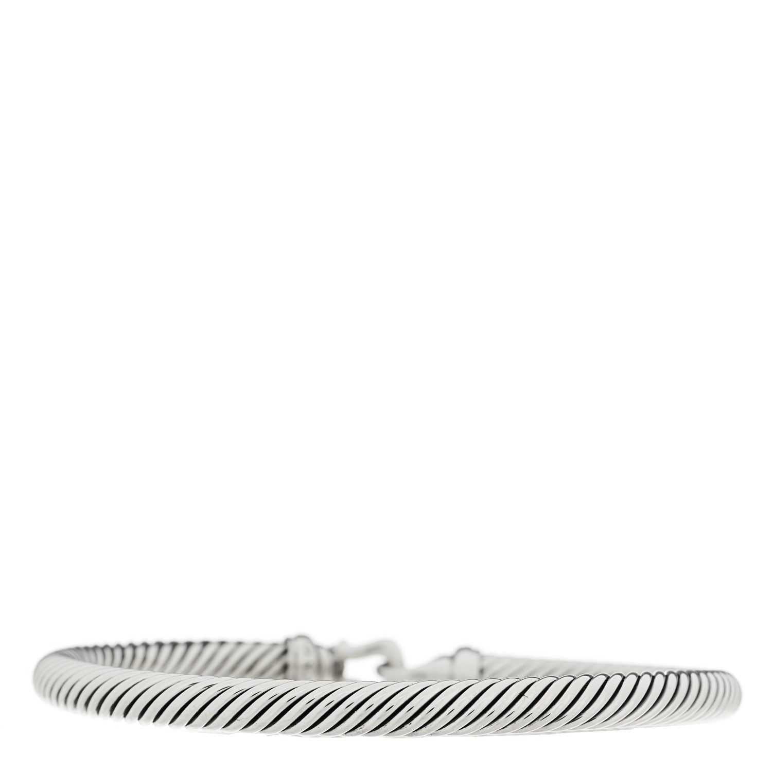 David Yurman Sterling Silver Diamond 5mm Cable Buckle Bracelet 2 of 3