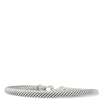 David Yurman Sterling Silver Diamond 5mm Cable Buckle Bracelet 2 of 3