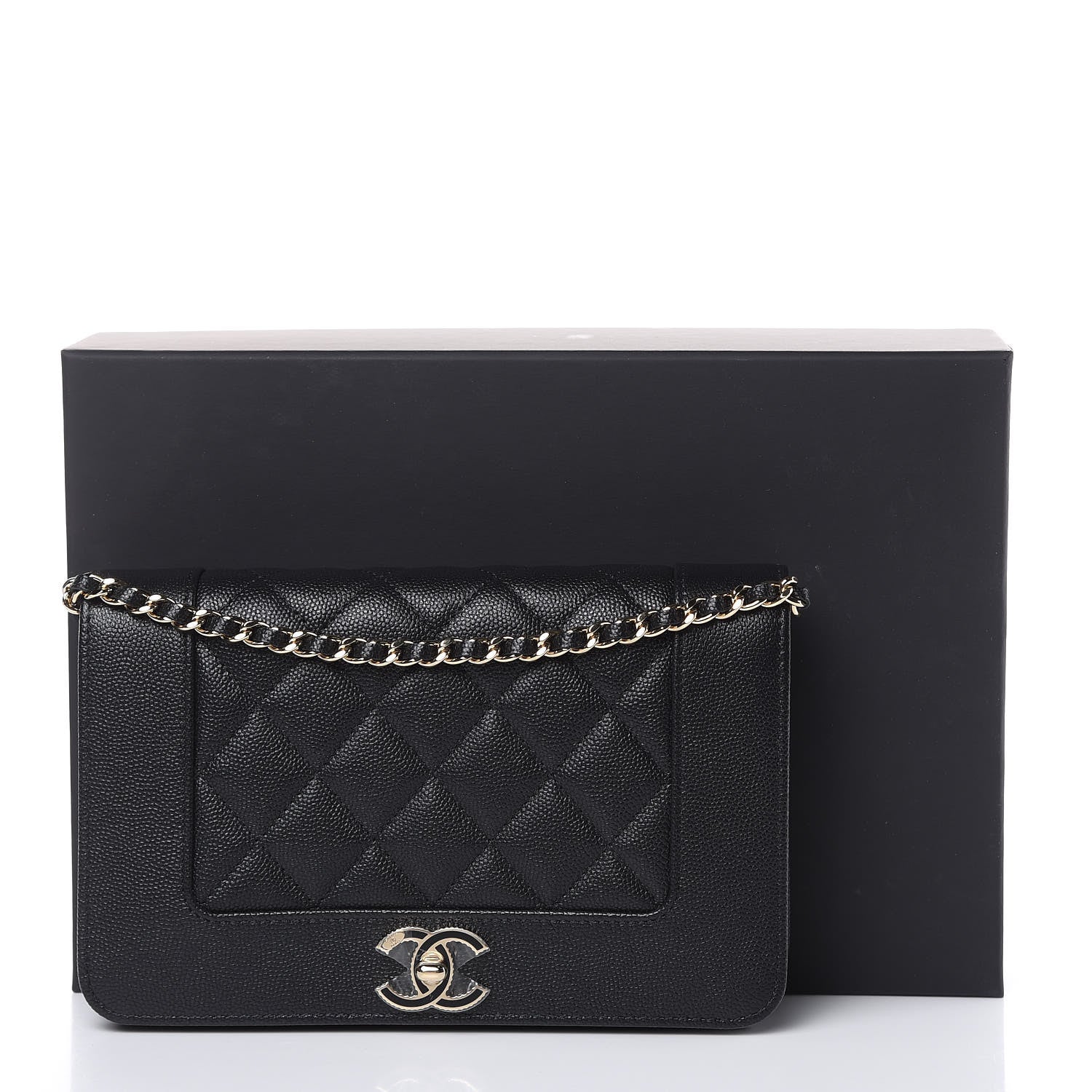 Chanel Caviar Quilted Vintage Mademoiselle Wallet On Chain WOC Black 11 of 11