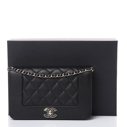 Chanel Caviar Quilted Vintage Mademoiselle Wallet On Chain WOC Black 11 of 11