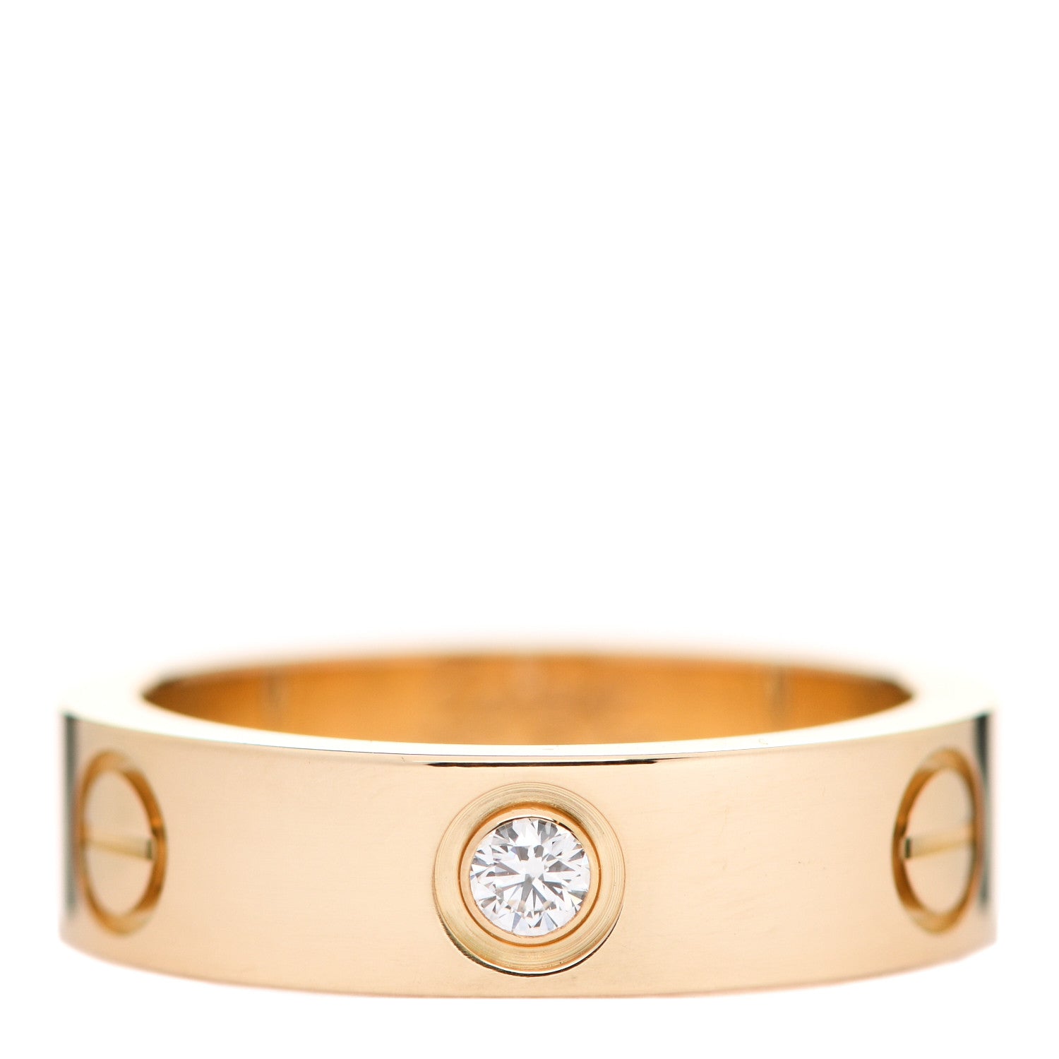 Cartier 18K Yellow Gold 3 Diamond 5.5mm LOVE Ring 55 7.25 1 of 5