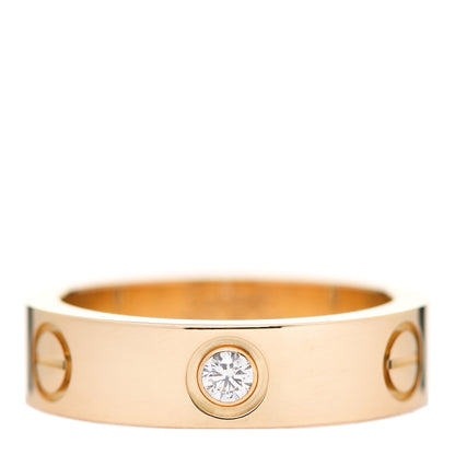 Cartier 18K Yellow Gold 3 Diamond 5.5mm LOVE Ring 55 7.25 1 of 5