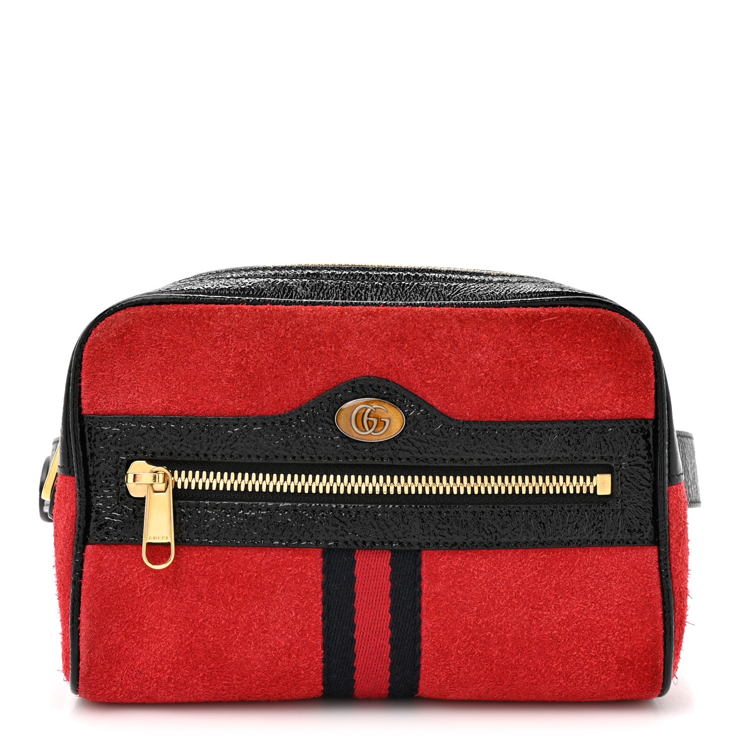 Gucci Suede Small Ophidia Belt Bag 85 34 Hibiscus Red 1 of 15
