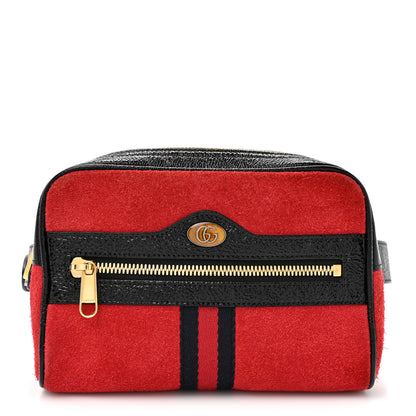 Gucci Suede Small Ophidia Belt Bag 85 34 Hibiscus Red 1 of 15
