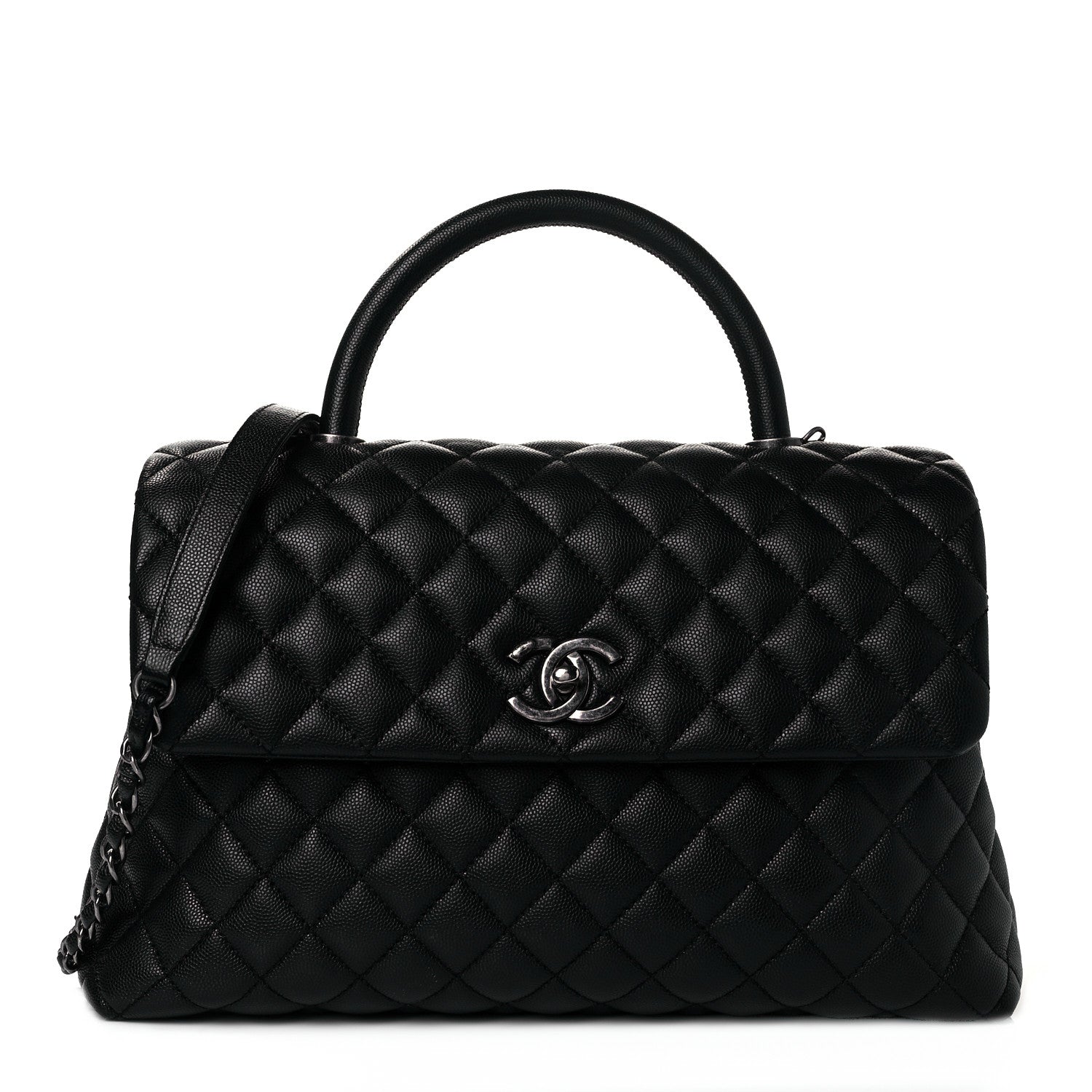 Chanel Caviar Quilted Medium Coco Handle Flap Black 1 of 9