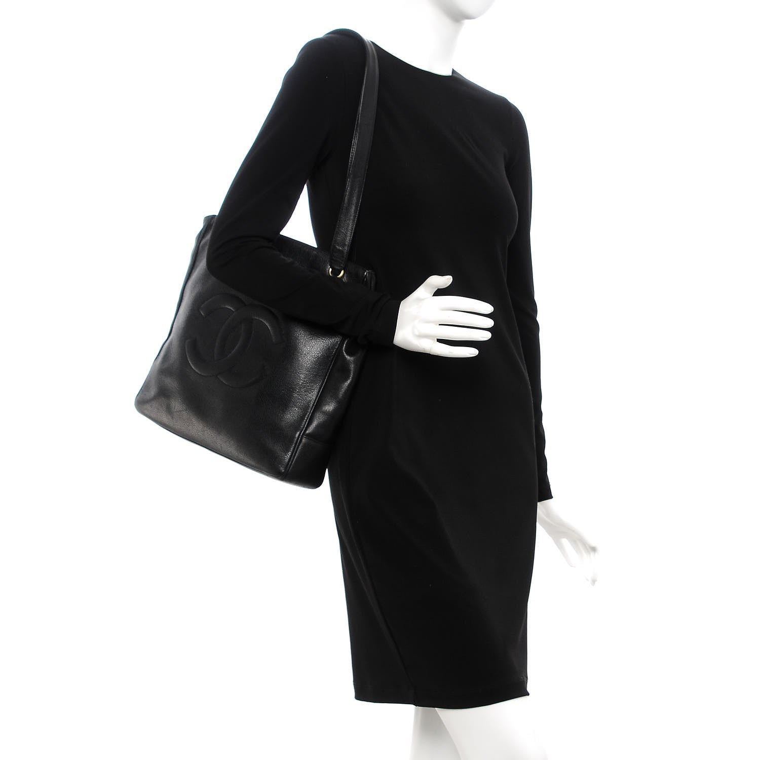 Chanel Caviar CC Tote Black 2 of 11