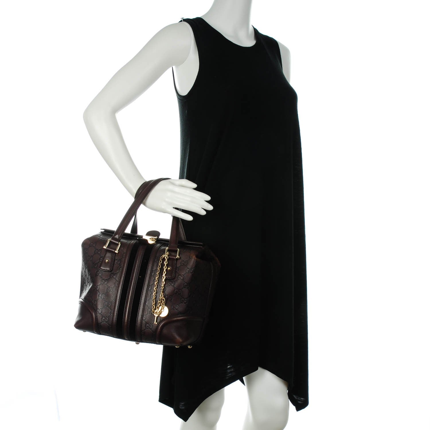 Gucci Guccissima Treasure Boston Dark Brown 2 of 7