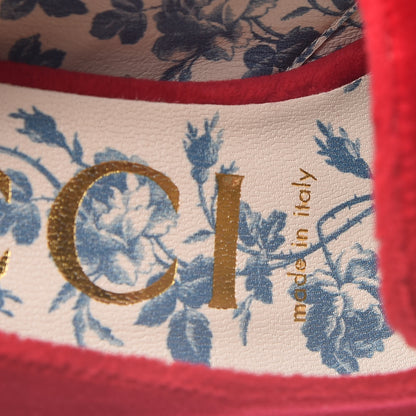 Gucci Softy Velvet GG Victoire 55mm Loafer Pumps 37 Hibiscus Red 7 of 9
