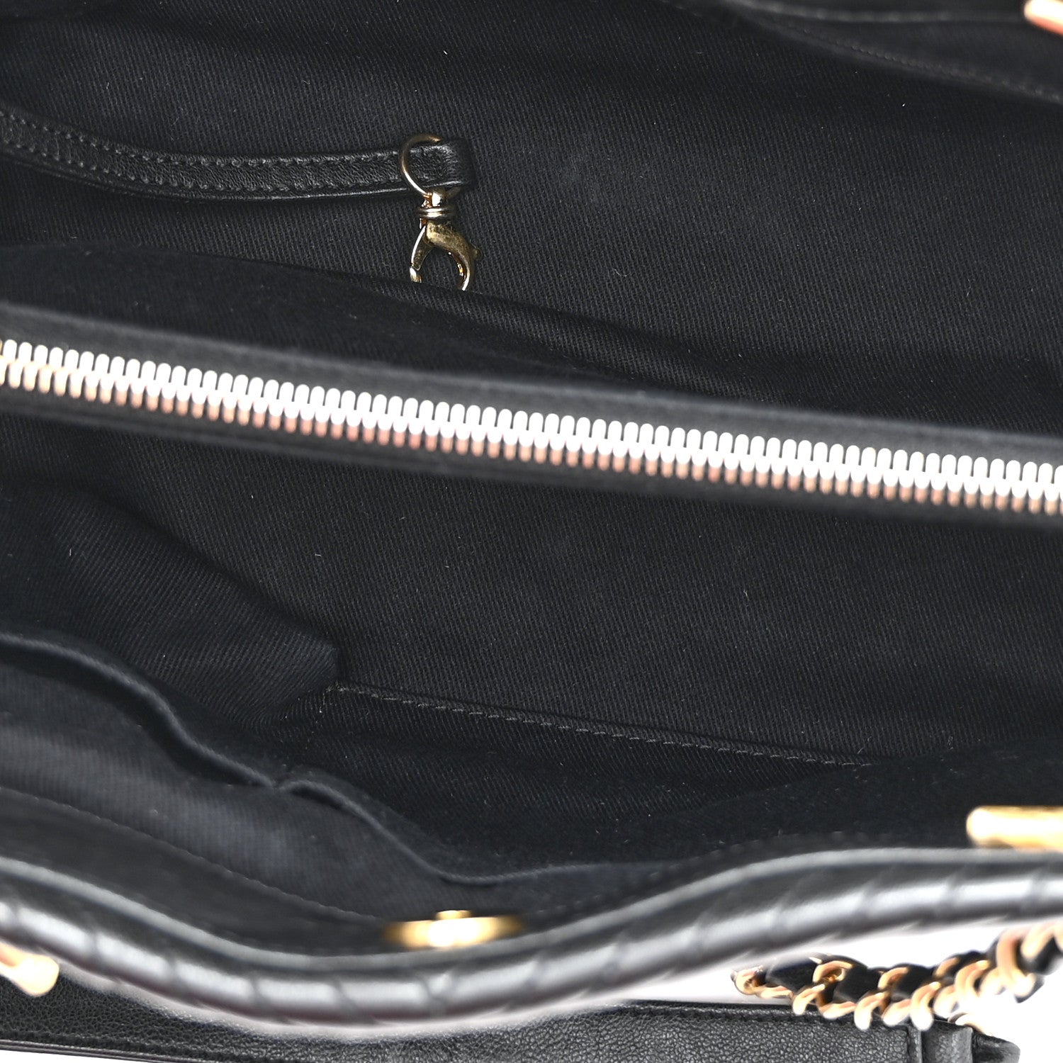 Chanel Wrinkled Lambskin Chevron Quilted Surpique Tote Black 5 of 10